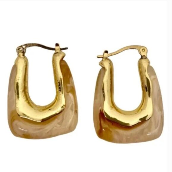 ⭐️✨ FREE Geo Minimal Boho Stone Lock Hipster Hippie Classy Art Modern Earrings - Picture 1 of 8